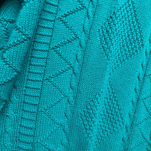 Vintage Alfred Dunner Fisherman Sweater Cable Knit Made in USA Fair Isle Design - Picture 6 of 9